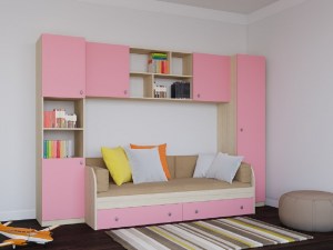 Модульная детская Астра (РВ-Мебель) Розовый